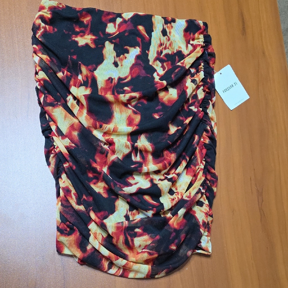 Forever 21 Fiery Ruched Skirt